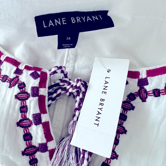 Lane Bryant Boho Embroidered Midi Dress Long Sleeves w/Pockets Size 14 New w/Tag - Picture 6 of 9